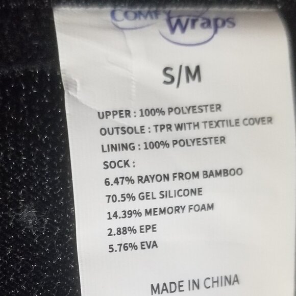 black Comfy Wraps adjustable post surgery shoes, size S / M - Picture 8 of 8